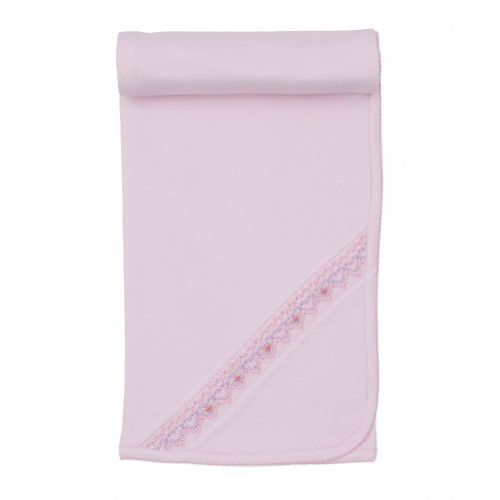 NEW KISSY KISSY clb summer bishop baby blanket with hand smocking in pink